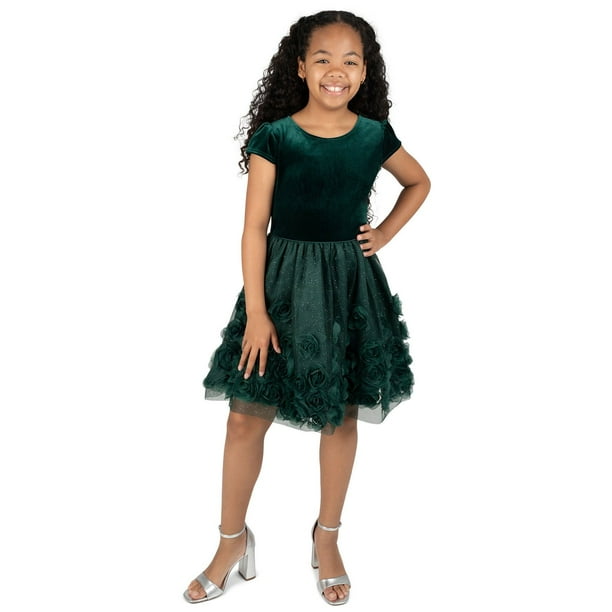 sachin and babi light blue dress Girls Green Christmas Dresses – SophiasStyle.com main image 0