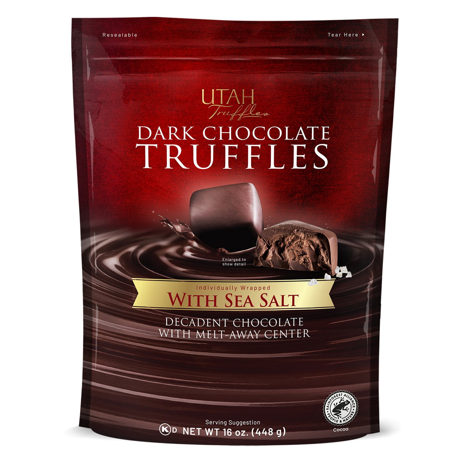 Utah Truffles Dark Chocolate Truffles with Sea Salt, 16 oz