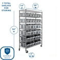 thumbnail image 3 of Member's Mark Steel Commercial Bin Rack With Wheels, 22 Bins, 36" W x 14" D x 56" H, 3 of 8