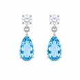 thumbnail image 4 of Round and Pear Cut Gemstone Pendant and Earring Set in Sterling Silver, 4 of 6