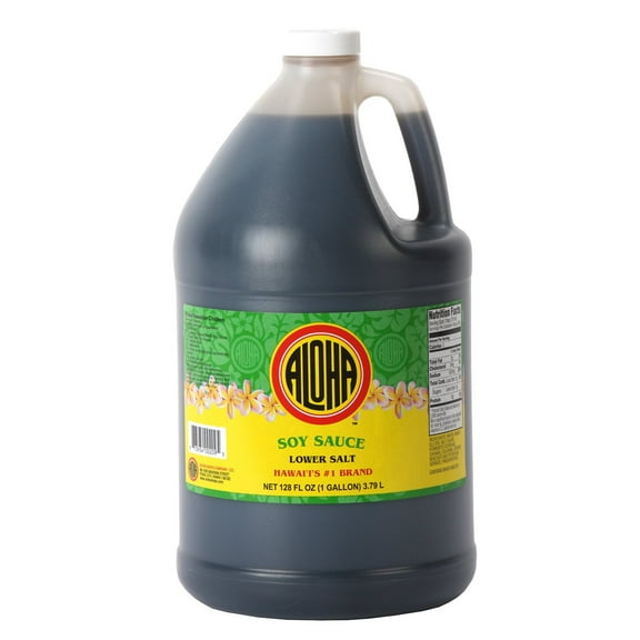 Aloha Shoyu Lower Salt Soy Sauce, 128 oz.