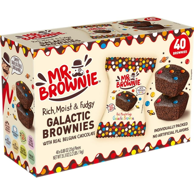 Mr. Brownie, Galactic Brownies With Real Belgian Chocolate, 0.88 oz., 40 pk.