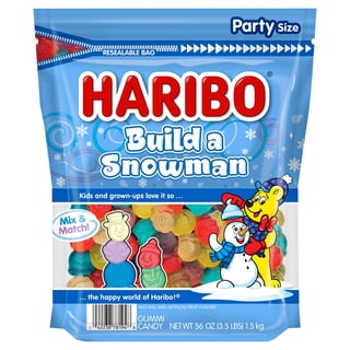 HARIBO Build a Snowman Gummy Candy, Assorted Fruit Flavors, 56 oz.
