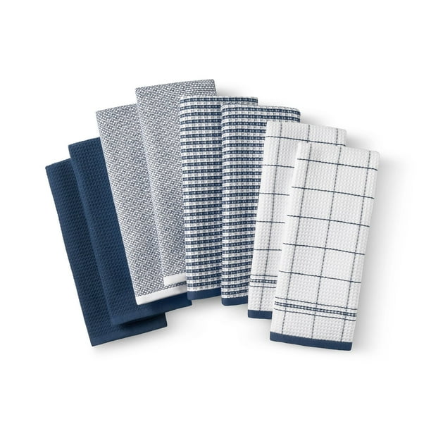 Member's Mark 8-Piece Leno Waffle Kitchen Towel Set, Choose Color
