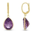 thumbnail image 3 of Pear Cut Gemstone Bezel Set Dangle Earrings in 14K Gold, 3 of 5