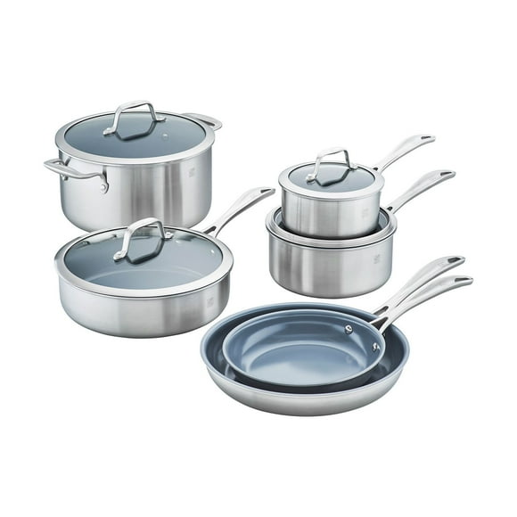 Zwilling JA Henckels Spirit 10-Piece Stainless-Steel Nonstick Cookware Set