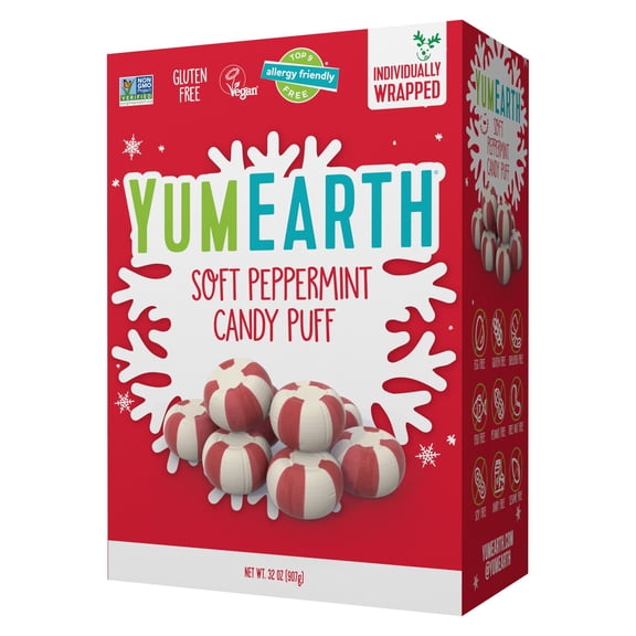 YumEarth Holiday Peppermint Puffs, 32 oz.
