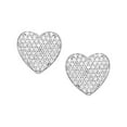 thumbnail image 2 of Diamond Heart Stud Earrings in Sterling Silver, 2 of 4
