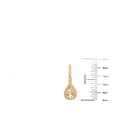 thumbnail image 4 of Pear Cut Gemstone & Halo Diamond Tear Drop Dangle Earrings in 14K Gold, 4 of 4