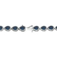 thumbnail image 3 of Pear Cut Lab Created Gemstone Halo Tennis Bracelet in Sterling Silver, 3 of 5