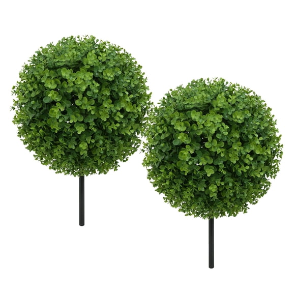 Artificial 15" Round Eucalyptus Balls, 2 Pack