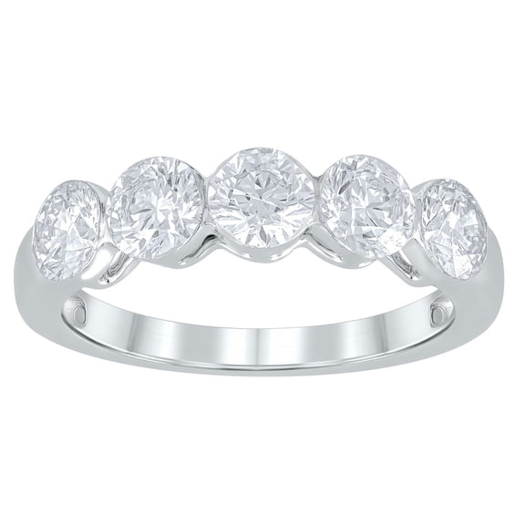 Lab Created Round Cut Floating Diamond Ring in 18K Gold