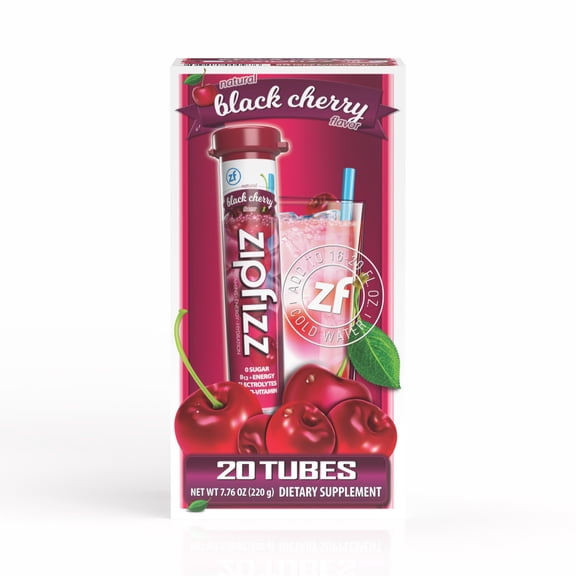 Zipfizz Energy Multi-Vitamin Hydration Drink Mix, Black Cherry, 20 ct.
