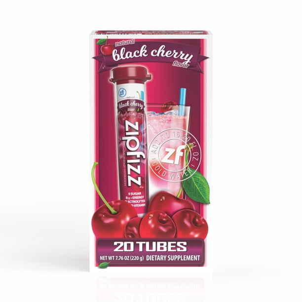 老舗　nectar フィッシュ Zipfizz Energy Multi-Vitamin Hydration Drink Mix, Black Cherry, 20