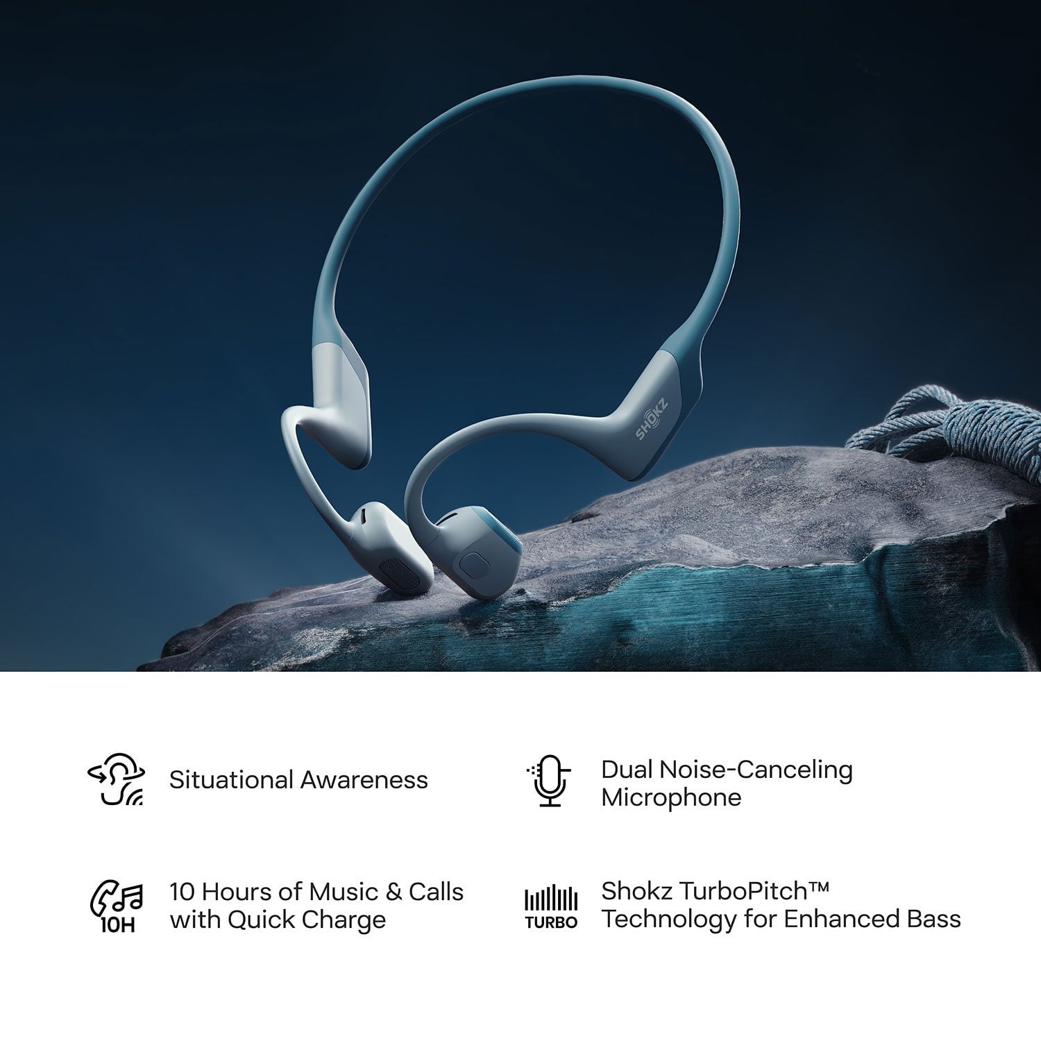Shokz OpenRun Pro Open-Ear Endurance Wireless Bluetooth Headphones