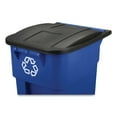 thumbnail image 4 of Rubbermaid Commercial BRUTE Recycling Rollout Trash Can with Hinged Lid, Blue 50 gal., 4 of 7