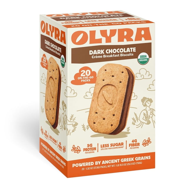 OLYRA Organic Breakfast Biscuits, Dark Chocolate Crème, 20 ct.