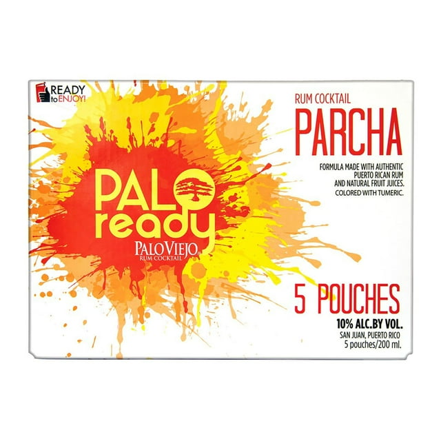 Palo Viejo Palo Ready Parcha Rum Cocktail 5 pouches, 4 pk.