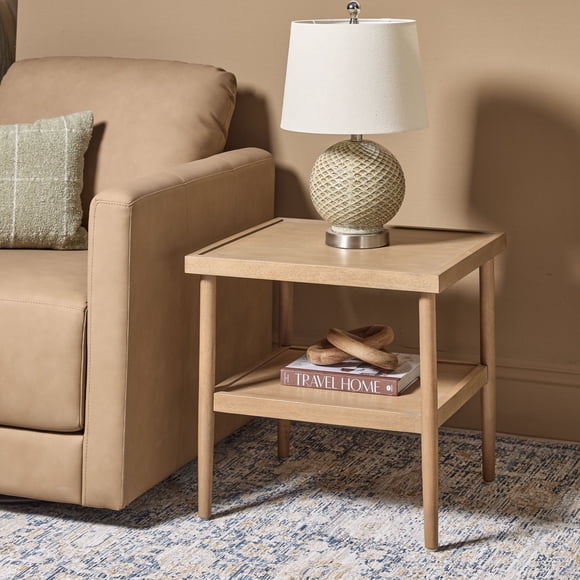 Charlotte 22" Wood End Table with Shelf