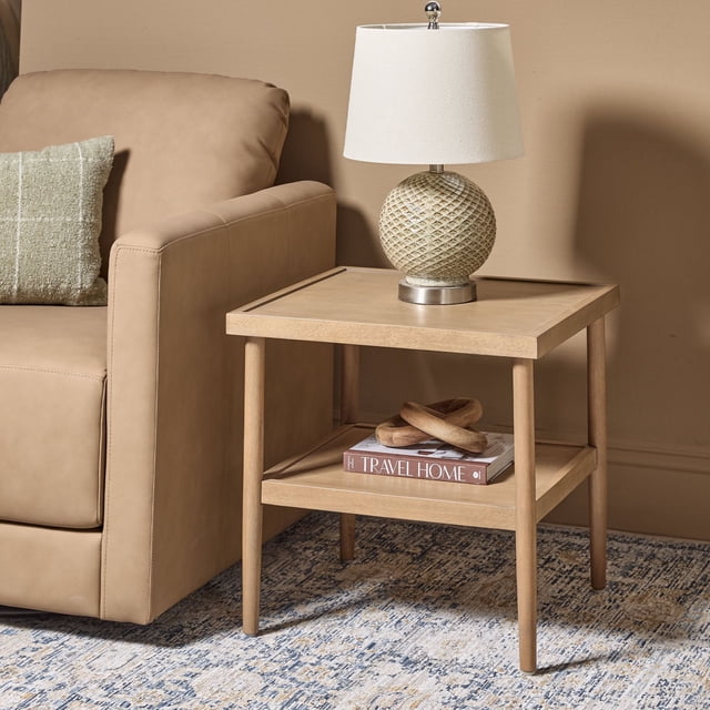 Charlotte 22" Wood End Table with Shelf