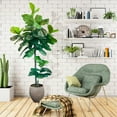 thumbnail image 4 of Faux 8' Fig Tree in Oversized Ceramic Pot, 4 of 6
