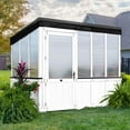 thumbnail image 1 of Backyard Discovery 9' x 6' Slant Roof Cedar Greenhouse in White - DIY, 1 of 13