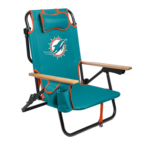 Logo Brands Miami Dolphins Reclining Beach Chair