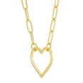 thumbnail image 2 of Open Heart Paperclip Chain Pendant Necklace in 14K Gold, 2 of 10