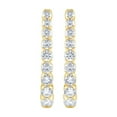 thumbnail image 2 of Round Cut Oval Shape Diamond Hoop Earrings in 14K Gold, 2 of 4