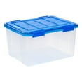 thumbnail image 2 of IRIS USA WeatherPro 44 Quart Clear Plastic Storage Box with Protective Gasket Lid, 19.7" x 15.75" x 11", 4 Piece Set, 2 of 8