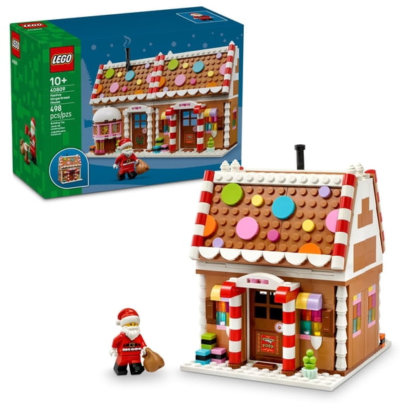 LEGO Festive Gingerbread House Building Set, 498 pc.