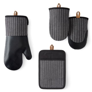 Member's Mark 4 -Pack Yarn Dyed Silicone Oven Mitt, Pot Holder, Mini Mitt Set