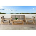 thumbnail image 1 of Member's Mark Lisbon Teak Deep Seating Set with Sunbrella Fabric, 4pc, 1 of 5