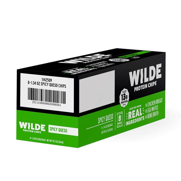 WILDE Protein Chips Spicy Queso, 1.34 oz., 8 pk.