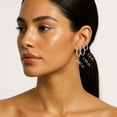 thumbnail image 6 of Round Cut In and Out Diamond Hoop Earrings in 14K Gold, 6 of 7