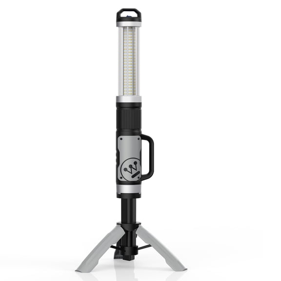 Westinghouse 5000 Lumen Rechargeable LED Work Light with Tripod & Power Bank, Cordless Portable Light for Jobsite, Garage & Emergency Use, 5000K Bright White