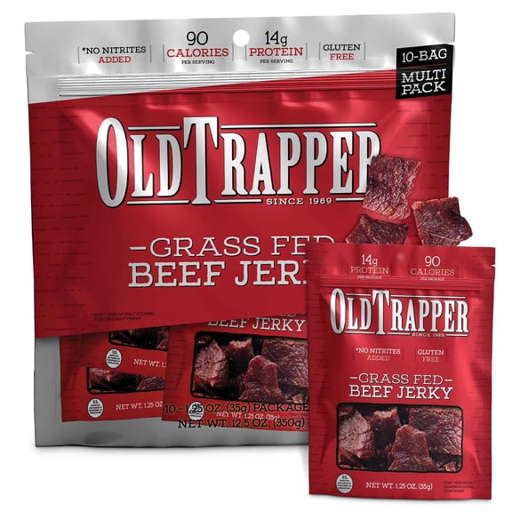 Old Trapper Grass Fed Beef Jerky, 1.25 oz., 10 pk.