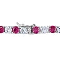 thumbnail image 4 of Round Cut Lab Created Gemstone Tennis Bracelet in Sterling Silver, 4 of 5