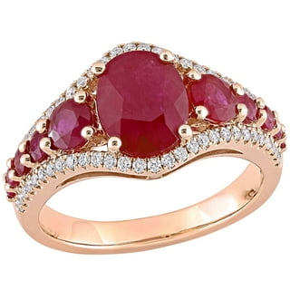 Ruby and 0.28 CT. T.W Diamond Engagement Ring in 14K Gold