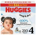 thumbnail image 2 of Huggies Snug & Dry Baby Diapers, Sizes 3-8, 2 of 11