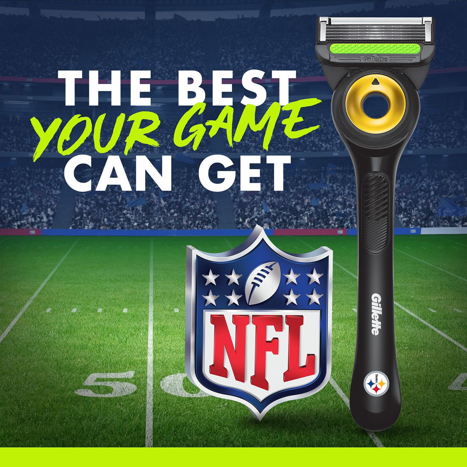 Gillette Labs NFL Pittsburgh Steelers Men's Razor, Handle + 8
