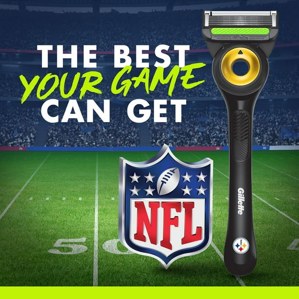 Gillette Labs NFL Pittsburgh Steelers Men's Razor, Handle + 8