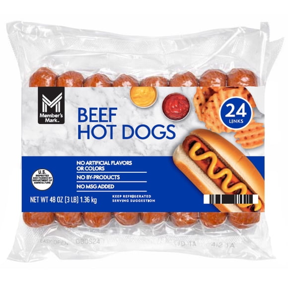 Member's Mark Beef Hot Dogs, 2 oz., 24 ct.