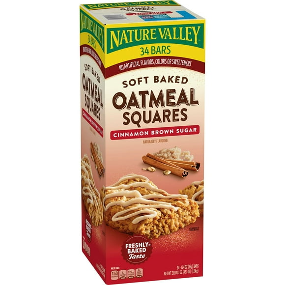 Nature Valley Soft Baked Oatmeal Squares Cinnamon Brown Sugar, 34 ct.