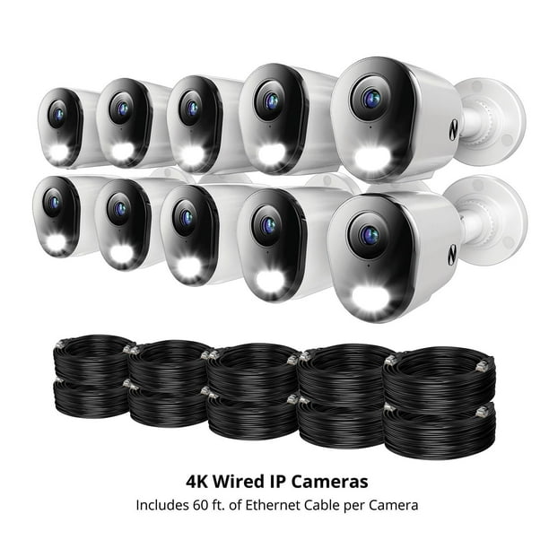 Night Owl 4K PoE Cameras with 4TB NVR Security System, 10pk