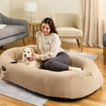 thumbnail image 1 of Snuggle Cuddler Oversized Plush Human Dog Bed, 1 of 9