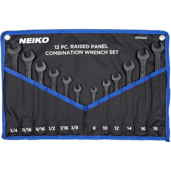 Neiko Combination Wrench Set, 12-Piece SAE & Metric
