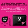 thumbnail image 2 of U by Kotex Click for your Perfect Fit Compact Tampons, Unscented - Various Sizes, 30 ct., 2 of 8