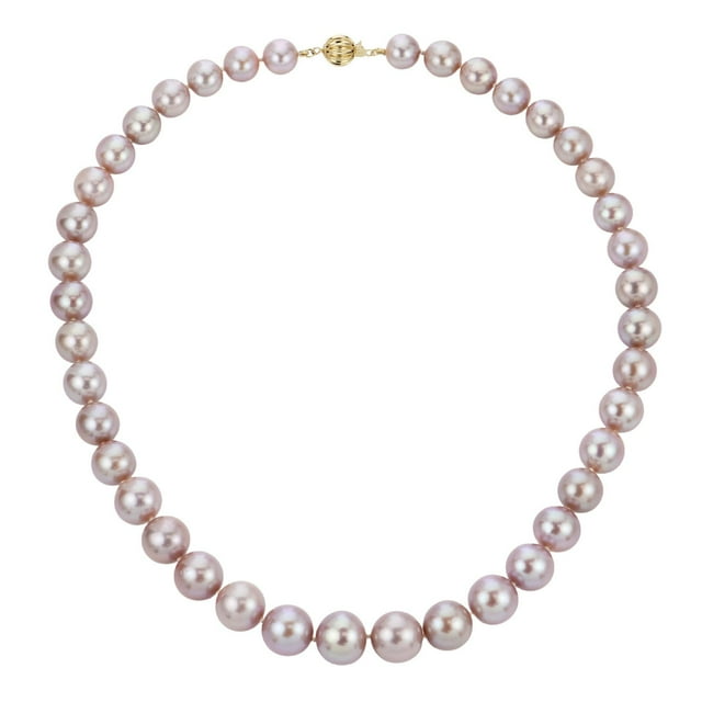 Graduated Natural Color Pink Cultured Freshwater Pearl Necklace in 14K Gold