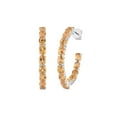thumbnail image 2 of Oval Cut Gemstone Inside Out Hoop Earrings in Sterling Silver, 2 of 4